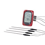 SANTOS smartes Bluetooth Grillthermometer mit 4 Fühlern - BBQ-Thermometer - Smartphone...