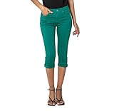 Nina Carter P260 Damen Capri Skinny Fit Jeanshosen HIGH Waist Sommer Jeans (Grün...