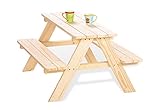 PINOLINO Nicki für 4 Kindersitzgarnitur Picknicktisch Kinder - Massivholz Gartenmöbel...