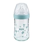 NUK Nature Sense Glasflasche mit Silikon-Trinksauger mittelgroß (0-6 Monate),...