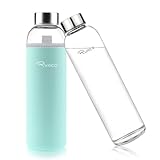 Ryaco Trinkflasche aus Glas 1 liter /1l - Glasflasche 750ml - mit Neoprenhülle...
