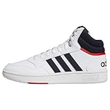 adidas Herren Hoops 3.0 Mid Sneakers, Ftwr White/Legend Ink/Vivid Red, 43 1/3 EU