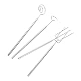 VICASKY 4 Stück Edelstahl Fondue Gabel Set Ergonomisch Schokoladen Pralinen Delikatesse...