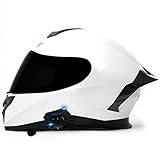 DXDRT Vollgesichts-Bluetooth-Motorradhelm mit Doppelvisier, Sonnenschutz, DOT,...
