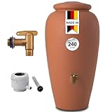 GARANTIA AMPHORE Regentonne Set 240 Liter Terrakotta – Wassertank mit...