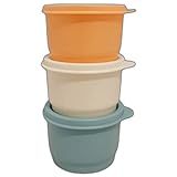 Tupperware SET (3) Kühlschrank Uno 120 ml bunt orange weiß blau Dose Vorrat...