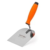 Mivos Maurerkelle 120 x 128 mm aus Edelstahl mit Gummigriff - Stukkateurspachtel 120 mm -...