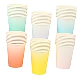 minkissy 48 Stücke Partei Tassen Papier Party Getränke Tassen Farbverlauf Papier Tasse...