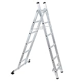 3-Wege Mehrzweckleiter aus Aluminium | bis 150 kg belastbar | als Anlegeleiter,...