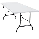 Casaria Gartentisch 220x70 cm Klappbar Wetterfest Tragegriff Stabil Kunststoff Balkon...