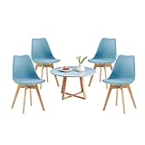 EGGREE 5-TLG. Möbel für 4 Personen, Gartenmöbel-Set und Bistroset mit 4 Nebelblauen...