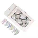 Jaoxiuozi 6 Farben Nagel Puder Set Glitter Dekoration Poliermittel Nailart-Pulver Metallic...