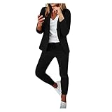 Modaworld Damen Hosenanzug Elegant Business Anzug Set Hosenanzug Blazer Hose...