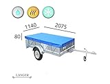 Himaya Anhängerplane Flachplane mit Gummigurt -Stema 2075X1140x80mm blau - PKW Anhänger...