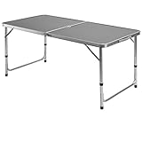 CASARIA® Klapptisch Höhenverstellbar Klappbar Kofferfunktion Campingtisch Gartentisch...