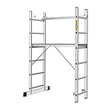 DRABEST Arbeitsgerüst 2x6 Alu Leiter und Gerüst Aluminium Leitergerüst bis...