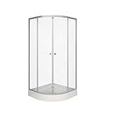 Duschkabine MARWELL Chrystal Round 90 x 90 x 200 cm dusche komplett inklusive Duschtasse...