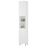 eSituro Badezimmer Hochschrank, Badezimmerschrank Badschrank mit 2 Türen 2...
