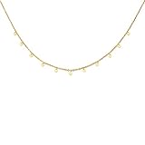 GD GOOD.designs Kette mit Coin Plättchen Gold - Wasserfest I Boho Halskette für Damen...
