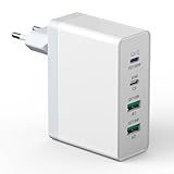 USB C Ladegerät 140W GaN, 4-Port Schnellladegerät Stecker Ladestation 100W...