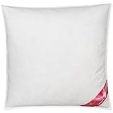 Künsemüller Kopfkissen 80x80cm mit 100% Feder-Füllung, Federkissen mit feinem...