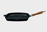 Eisenguss-Steakpfanne Rustica mit Rillenboden, 28 x 28 cm, Schwarz