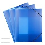 FRETONBA Blauer Ordner 3er-Pack. Postmappe a4 Schule, Sammelmappe 3 Stück,...