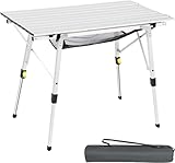 Portal Campingtisch faltbar Höhenverstellbar 45-70cm Klapptisch Aluminium 90 x 53cm...