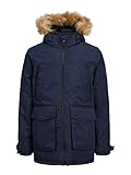 JACK&JONES JUNIOR Jungen JJECRAFT Parka SN JNR Jacke, Navy Blazer, 164