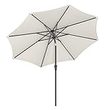 SONGMICS Sonnenschirm 300 cm, UPF 50+, Strandschirm, beidseitig um 30° knickbar,...