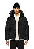 Burocs Hooded Puffer Jacket - Black - Oversized Herrenjacke - abnehmbare Kapuze...