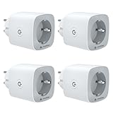 ONEWISH Smart WLAN Steckdose, Kompatibel mit Apple HomeKit, Alexa, Google Home, 4er-Pack