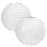 2 STK 30cm Lampenschirm Papier Lampenschirm Rund Weiß Papier Laternen,Classic...