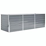 vidaXL Hochbeet Verzinkter Stahl 240x80x77 cm Grau Gartenbeet Pflanzbeet