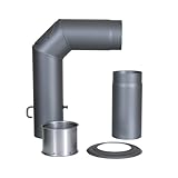 Kamino Flam Winkelrohr-Set gussgrau, Rauchrohr geprüft nach Norm EN 1856-2,...