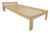 PROSBUD Bett 80x190 cm Mit Lattenrost Bettrahmen Bettgestell Unbehandeltes Kiefernholz...