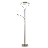KHG LED-Deckenfluter 2-flammig Chrom dimmbar Metallgestell Schwenkarm drehbarer...