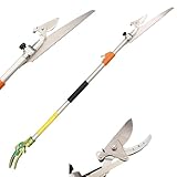 Ausziehbar Teleskop Astschere 120 cm – 180 cm, Obstpflücker mit rotierendem Klingenkopf...