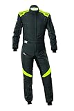Omp FIA 8856-2018 First Evo Rennanzug, Komfort und Atmungsaktivität, Anthrazit/Neongelb,...