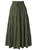 Adigaber Lang Rock Damen Chiffon Bohemien Einheitsgröße Maxirock Verstellbares Riemen...