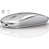 QYFP Kabellose Maus, 2,4 GHz Funkmaus mit USB/USB-C Zwei Empfänger für...