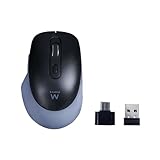 Kabellose Maus 2,4 GHz mit leisen Tasten und USB-C-Adapter – EW3204