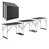 Juskys Multifunktionstisch 3 teilig - klappbar, höhenverstellbar - Alu Klapptisch 100x60...
