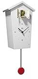 KOOKOO Birdhouse Weiss, Moderne Design Kuckucksuhr, mit 12 Vogelstimmen oder...