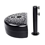 WJPUELUO Sonnenschirmständer halbrund Balkon Terrasse Blumen Design schwarz Gussoptik...