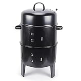 3In1 Holzkohlegrill RäUchertonne RäUchergrill Rundgrill RäUcherofen Grilltonne Smoker...