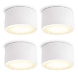 SSC-LUXon CELI-X LED Aufbauspot flach 4er Set mit großer Leuchtfläche - LED GX53 mit...