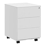 SONGMICS Rollcontainer, Metallschrank, mobiler Aktenschrank, Druckertisch, abschließbar,...