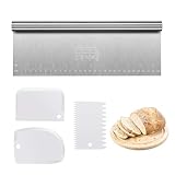 LUMOOM Edelstahl Teigschneider Groß, Teigschneider Groß mit Messskala, Teigschaber...