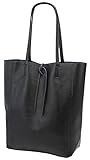 SH Leder ® Damen Echt Rindleder Shopper mit Innentasche in vielen Farben Schultertasche...